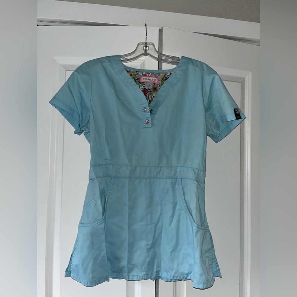 Light blue Koi Justine Scrub top